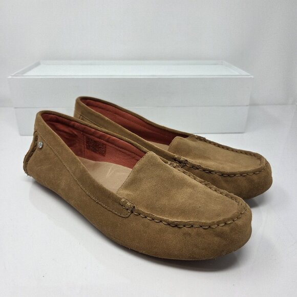 Ugg Milana Loafer Slip On Classic Chestnut Tan Suede Leather Women's Size 8.5 - Picture 5 of 10